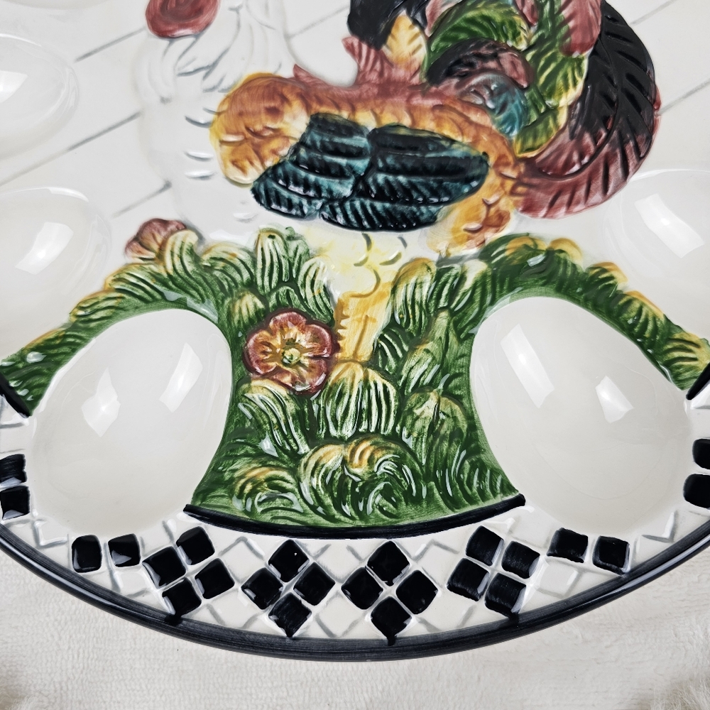 Vintage Rooster Egg Serving Plate CBK Ltd. LLC - Picture 8 of 13